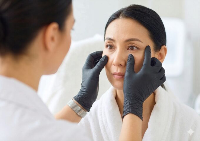 医師が診察している様子