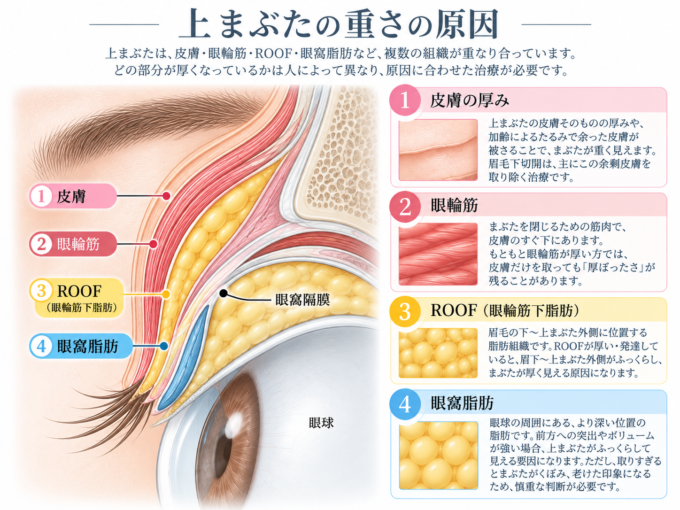 眉毛下上まぶたの重さの原因